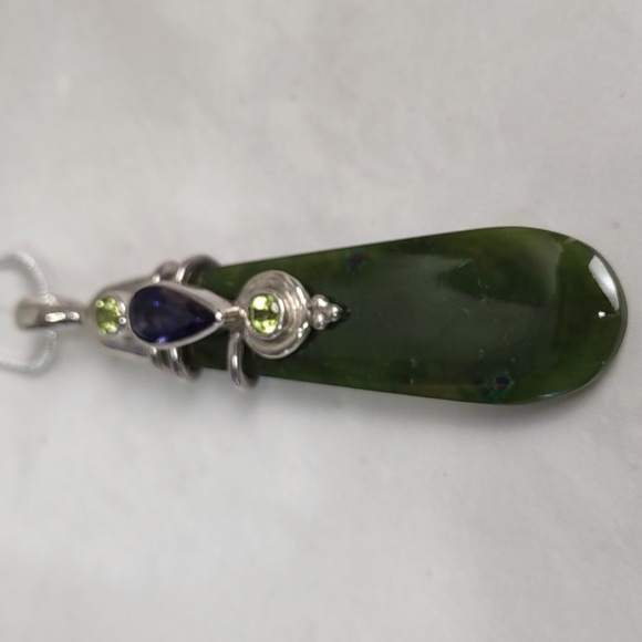 Sajen Jade/Amethyst/Peridot/Sterling Silver Pendant - Picture 7 of 7